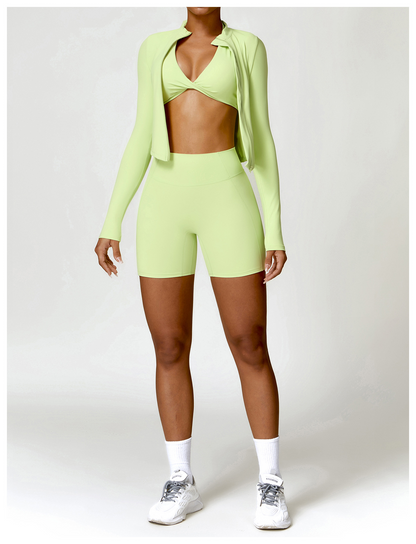 Women's Yoga Workout Gear Top & Shorts Bodycon